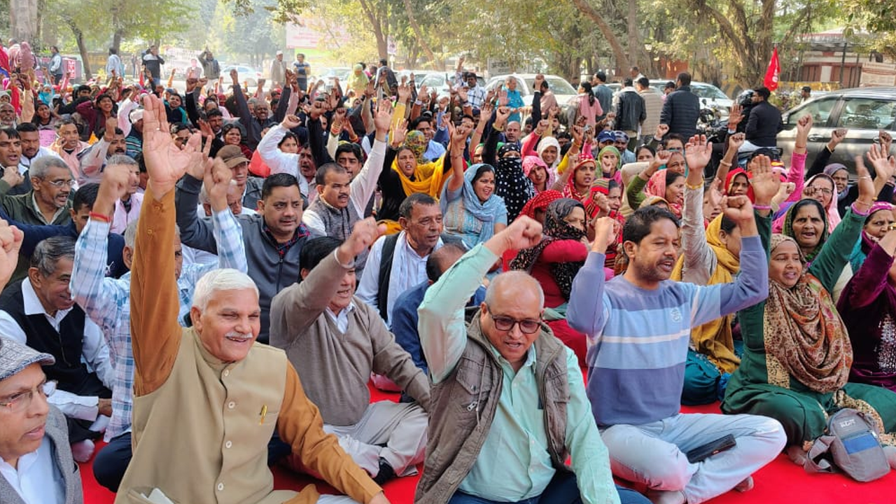 trade union protest hariyana