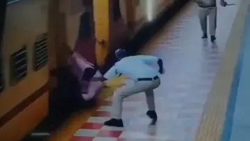 train passenger slip accident