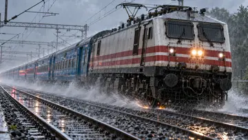 train wheel skid on rain