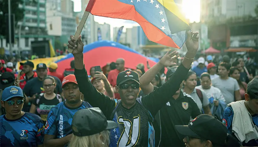 rally in caracas against us military deployment