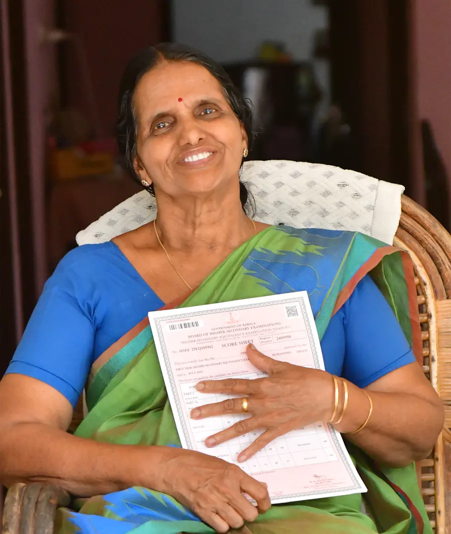 When Vimala had to drop out of school in the seventh grade, the one thing she held onto was her cherished desire to complete her education.